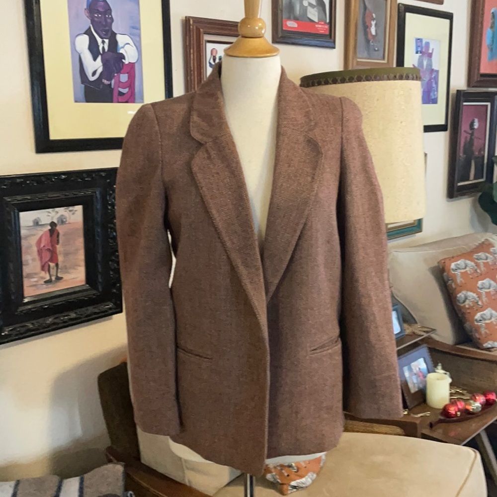 Vintage 80s Wool Blend  Blazer
